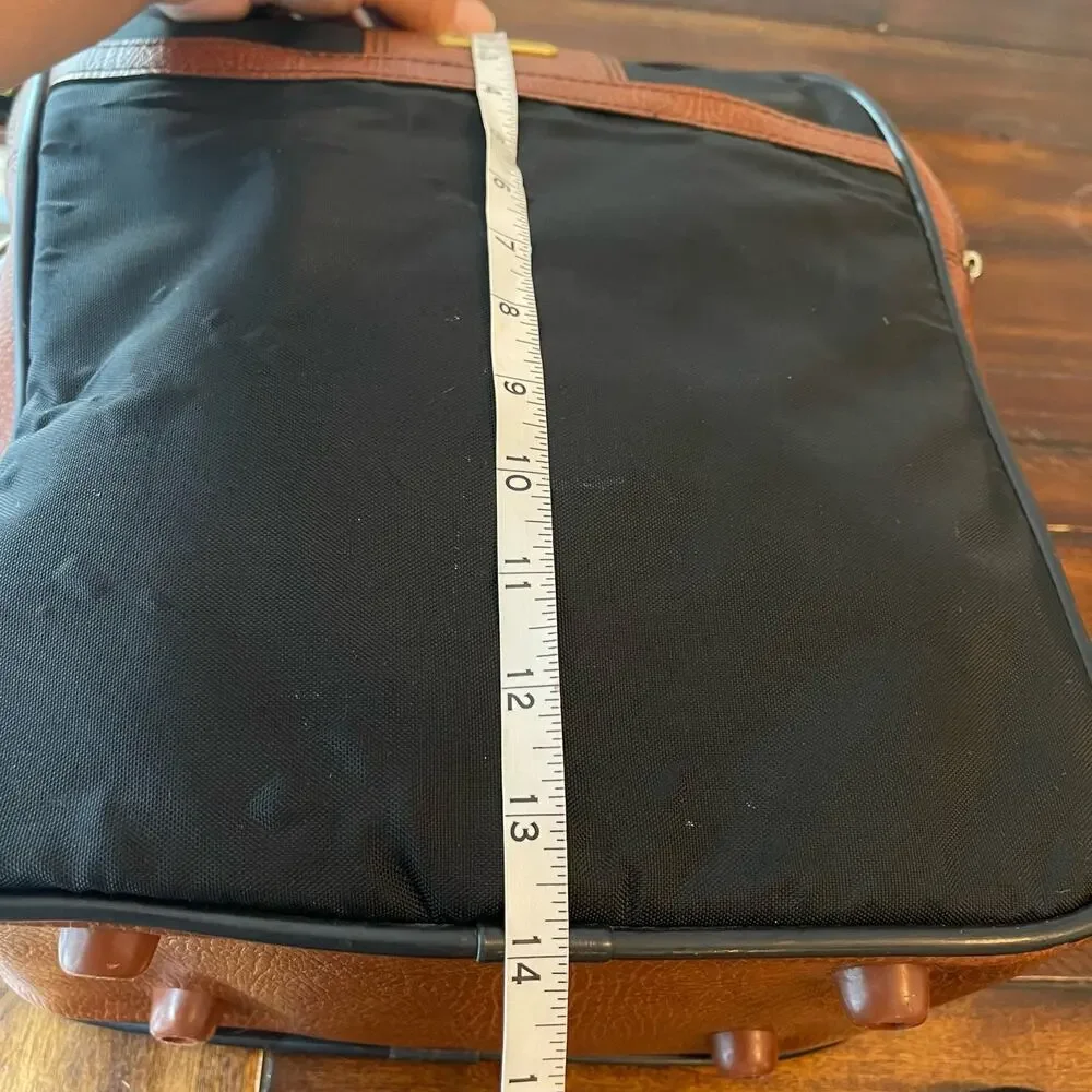 Vintage Samsonite Canvas Travel Crossbody Leather Trim Shoulder Bag